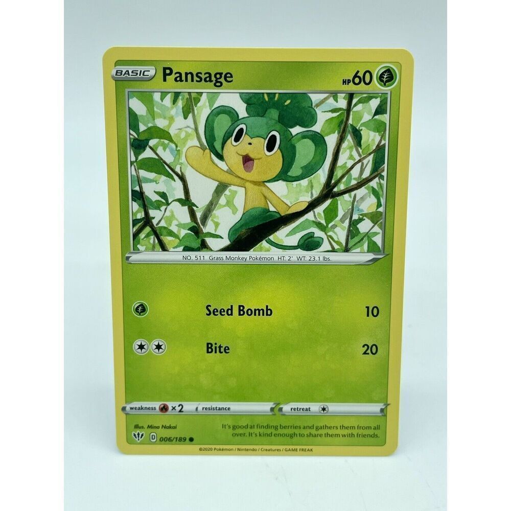Pansage 006/189 Darkness Ablaze Non-Holo Pokemon TCG Mint Unplayed